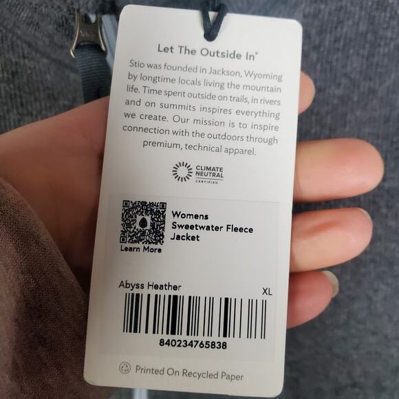 NEW Stio Womens Sweetwater Fleece Jacket XL Abyss Heather Gray Full Zip Knit - Picture 6 of 16